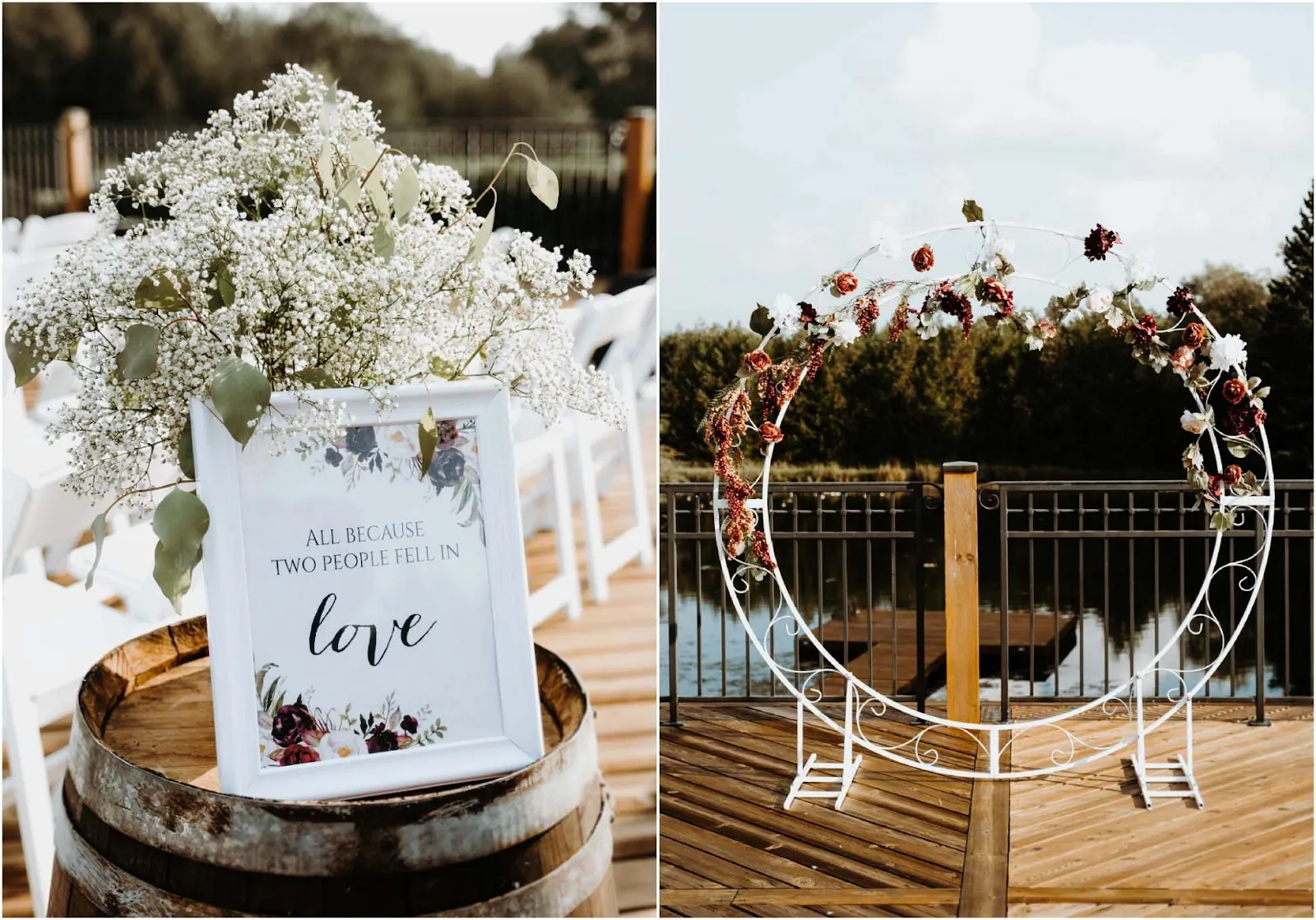 Rustic farm wedding venue with outdoor ceremony seating