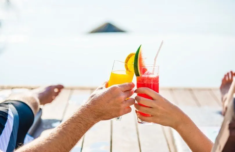 Tropical beach destination for a couple's honeymoon